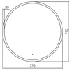 Abber Mond AG6204SCG-0.77 Зеркало с подсветкой, сенсорный выключатель, диммер, цвет: золото
