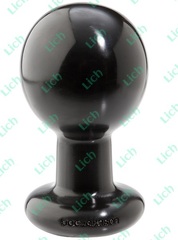 Круглая черная анальная пробка ROUND LARGE