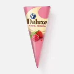 Мороженое 48 Копеек Deluxe рожок Клубника-малина, 78 г