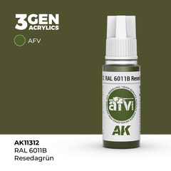 Акриловая краска AK Interactive RAL 6011B Resedagrün 3GEN AFV, 18мл