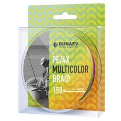 Шнур DUNAEV MULTICOLOR BRAID PE X4 150м 0,16мм