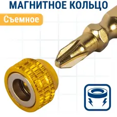 Бита отверточная ПРАКТИКА Эксперт PH-2/PZ-2 х 65 с магнитным кольцом (915-656)