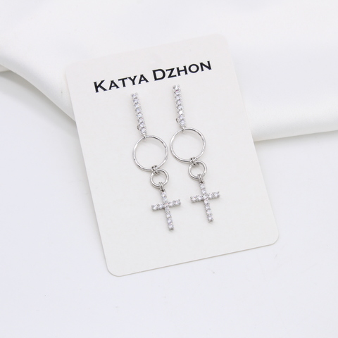 Серьги Katya Dzhon кресты симметрия