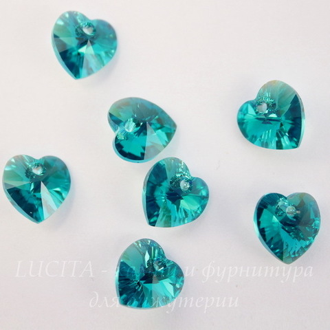 6228 Подвеска Сваровски Сердечко Blue Zircon AB (10,3х10 мм)