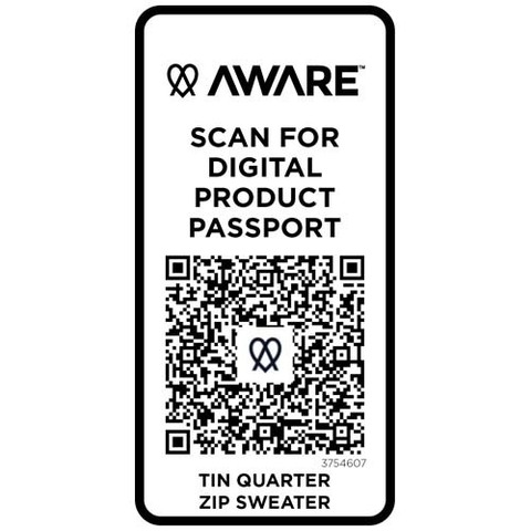 Tin унисекс-свитер с молнией на четверть из переработанных материалов Aware™ плотностью 280 г/м²