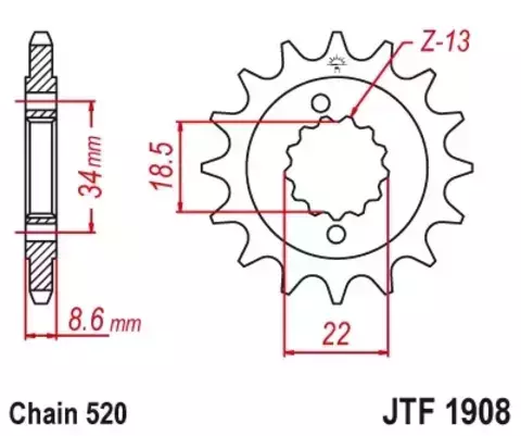 Звезда ведущая JTF1908 15RB