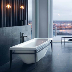 Duravit XViu 700443000B20000 Ванна отдельностоящая 1800х800мм, акриловая бесшовная панель, слив-перелив,, цвет: матовый черный фото
