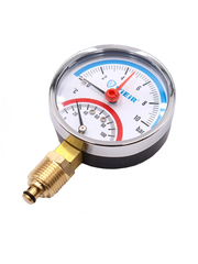ViEiR Термоманометр 1/2", вертикальный (80 мм/10 бар) (YE10)