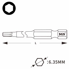 Бита шестигранная HEX 3,0 х110мм S2 2шт SGS 63110-H3.0-2