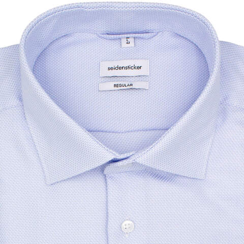 Сорочка мужская Seidensticker Regular Fit 01.143430-10 из фактурной ткани нежно-голубая