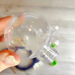Плафон прозрачный на резьбе D 6см CLEAR/WHITE, баночка для скрапбукинга (от 10шт)