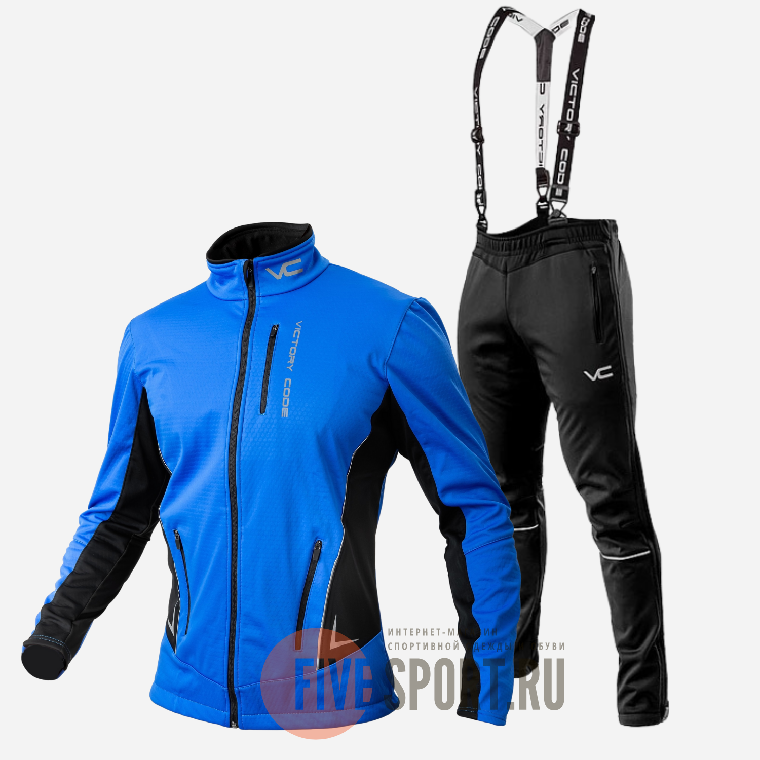 Victory Code Speed Up разминочный лыжный костюм с лямками blue