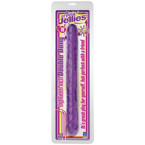 287-06 CD DJ / Двусторонний дилдо фиолетовый Crystal Jellies 18 Double Dong - Purple