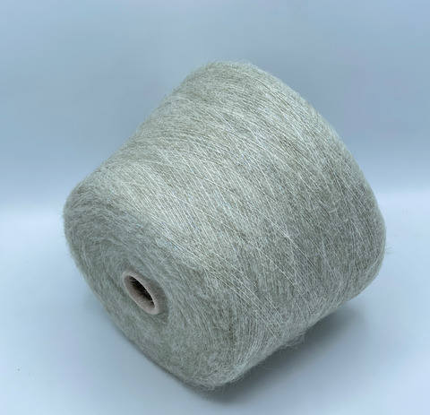 Filcom, Etereo,850м. 60% Супер кидмохер, 25% Шелк, 12% Беби альпака, 3% Меринос+рваный люрекс, Шалфей,меланж(583), 39860