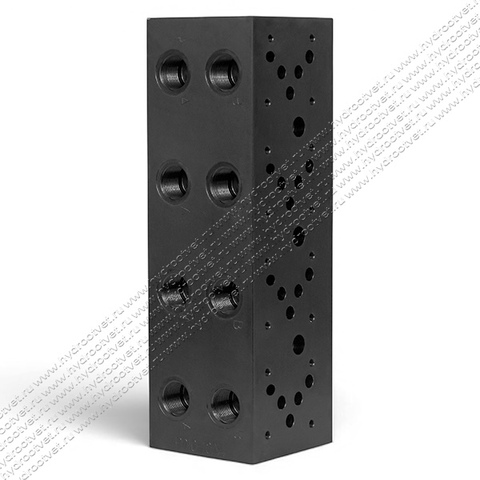 Фото PD10-10A4-ST - Четырехместная стальная плита для гидравлических распределителей и клапанов NG10