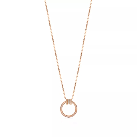 Подвеска из розового золота 18k с бриллиантами, Tiffany 💠 T collection -