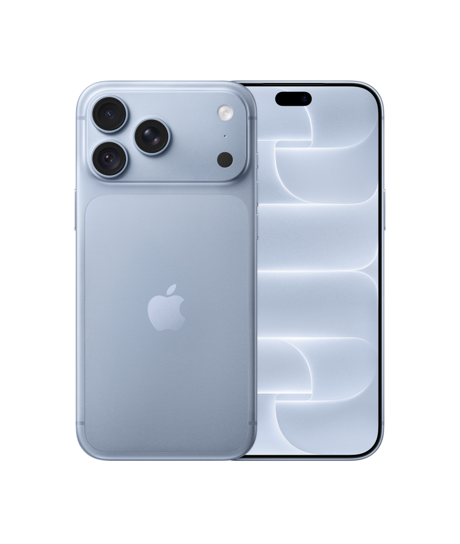 Apple iPhone 18 Pro Max Glacier (ледниковый голубой), вид спереди и сзади