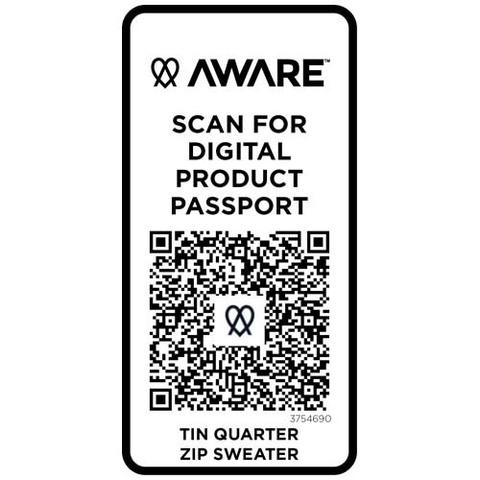 Tin унисекс-свитер с молнией на четверть из переработанных материалов Aware™ плотностью 280 г/м²