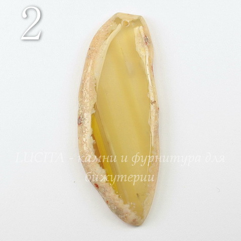 Подвеска Срез Агата, цвет - желтый, 62-102 мм (№2 (65х25 мм))