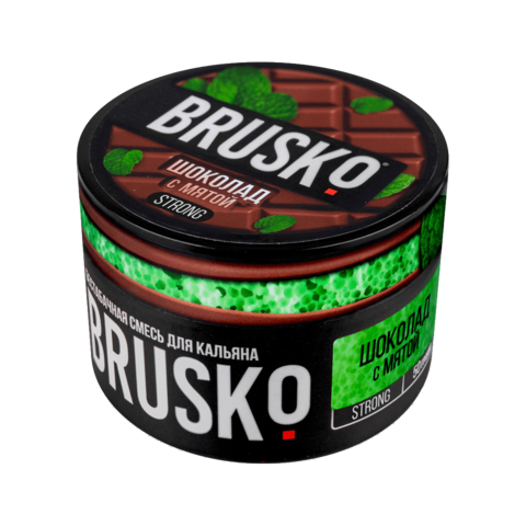 Бестабачная смесь для кальяна BRUSKO 50г STRONG - Шоколад с мятой