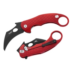 Фото Складной нож LionSteel L.E.One, сталь Magnacut, рукоять алюминий, красный/черный