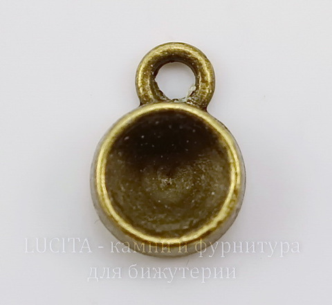 Сеттинг - основа - подвеска для страза 7 мм (цвет - античная бронза) 13х9 мм