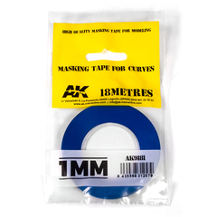 Маскировочная лента для моделизма, гибкая. Ширина 1мм - AK Interactive Masking Tape for Curves 1mm