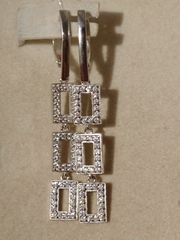 Серьги из серебра с фианитами