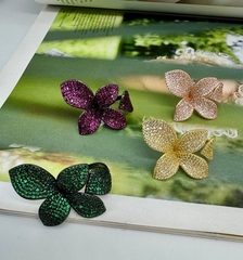 49707-Кольцо-разъемное GIARDINI из серебра с изумрудными микроцирконами