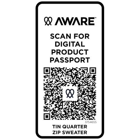 Tin унисекс-свитер с молнией на четверть из переработанных материалов Aware™ плотностью 280 г/м²