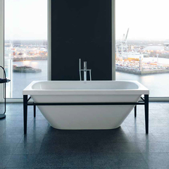 Duravit XViu 700444000B20000 Ванна отдельностоящая 1600х800мм, акриловая бесшовная панель, слив-перелив,, цвет: матовый черный фото