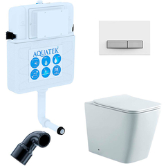 Aquatek Либра New SET BW AQUATEK ЛИБРА N-030 3В1 Инсталляция с унитазом, цвет: белый фото