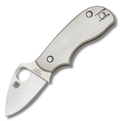 Фото Нож складной Squeak Titanium Spyderco 154TIP, сталь Elmax® Satin Plain, рукоять титан