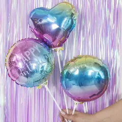 Шар F 9''/23 см, Мини-круг, Градиент, Нежная радуга, 5 шт
