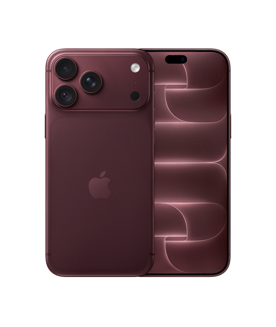 Apple iPhone 18 Pro Max Burgundy (бордовый), вид спереди и сзади