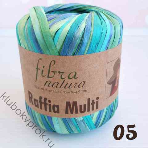 FIBRA NATURA RAFFIA MULTI 117-05, Синий/зеленый