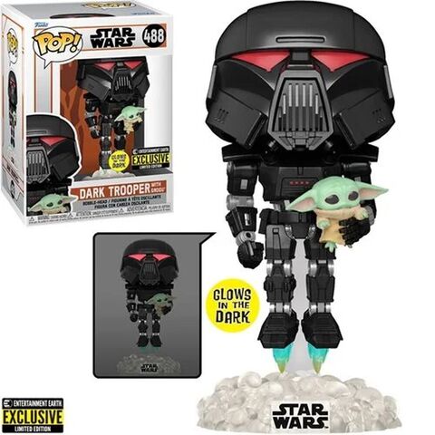 Funko POP! Star Wars. The Mandalorian: Dark Trooper with Grogu (GW Exc) (488)