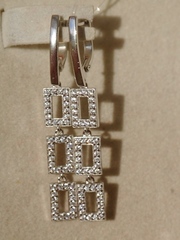 Серьги из серебра с фианитами