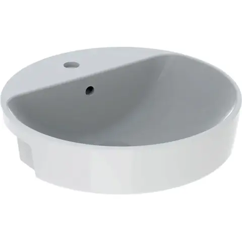 Geberit VariForm 500.782.01.2 Раковина полувстраиваемая в столешницу круглой формы, 50 см, с отв. под смеситель, с отв. перелива
