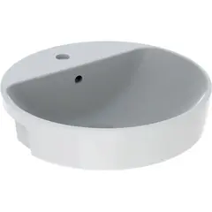 Geberit VariForm 500.782.01.2 Раковина полувстраиваемая в столешницу круглой формы, 50 см, с отв. под смеситель, с отв. перелива фото