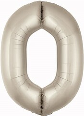 Шар Аг 40''/102 см, Цифра Slim Кремовый, Сатин, 