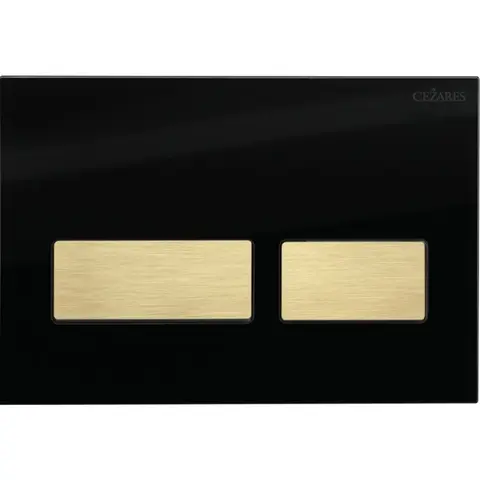 Cezares LUX-GN-2-BORO Кнопка смыва, Черное стекло, брашированное золото