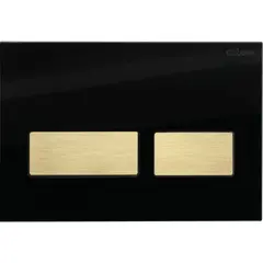 Cezares LUX-GN-2-BORO Кнопка смыва, Черное стекло, брашированное золото фото