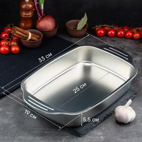 Противень Jolly Kitchen с ручками 33x19x5,5, нержавеющая сталь 0,8мм