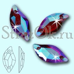 Стразы пришивные акриловые Leaf Amethyst AB, Листок Аметист АБ фиолетовый с радужным покрытием на StrazOK.ru