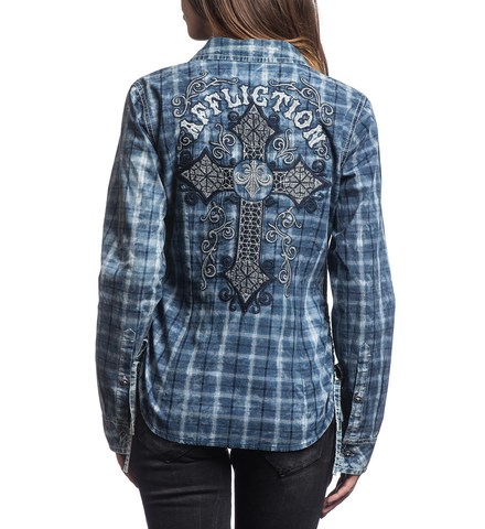 Affliction | Рубашка женская HORIZON 111WV130 спина