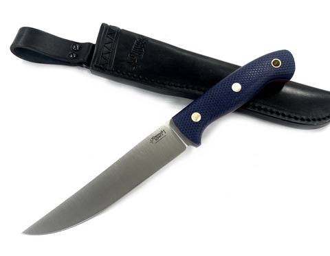 Нож Meat Master, N690, микарта синяя, насечка, 241.1756
