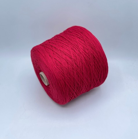 Бобинная пряжа (пр.Италия), art.Cotone, 350м/100 гр. 100%Хлопок, цвет-Красно-малиновый , арт.34747