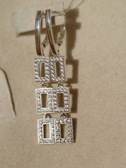 Серьги из серебра с фианитами