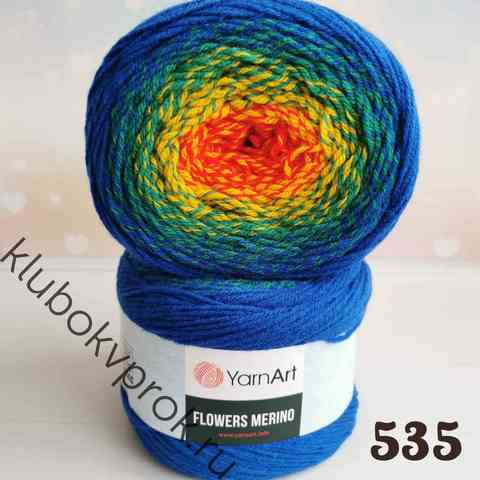 YARNART FLOWERS MERINO 535, Красный/желтый/зеленый/синий